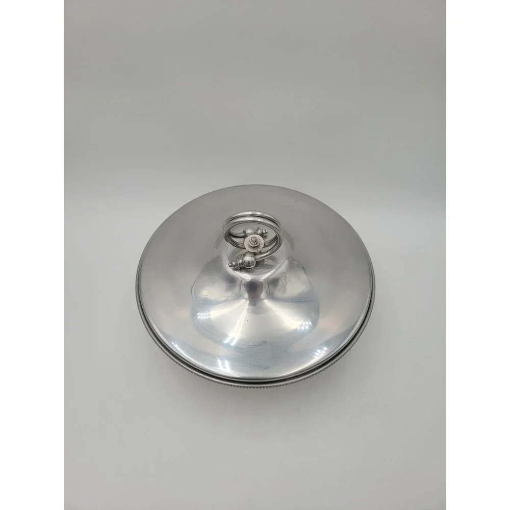 Vtg BW Buenilum Hammered Aluminum Round Serving Bowl With Glass bake Insert‎ MCM